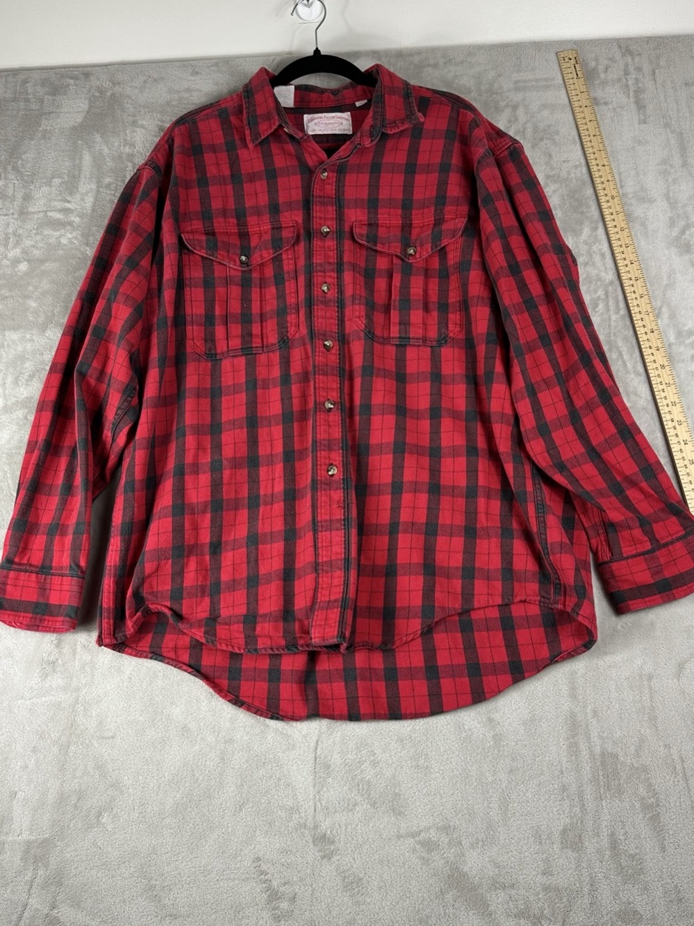 Filson Vintage Flannel Work Shirt Red & Black XL